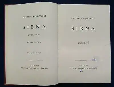 Chledowski Siena 2 Bände in 1 Buch 1918 Abenteuer Belletristik Literatur js