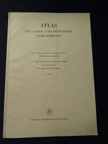 Schlüter August 1959 Atlas des Saale u. Mittl. Elbegebietes 1.-3. Teil am