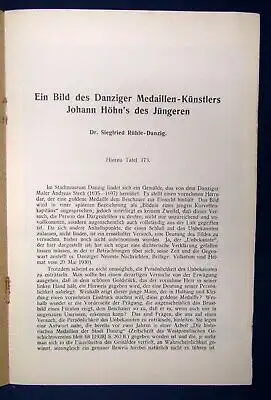 Danzig Ein Bild des Danziger Medaillen-Künstlers Johann Höhn's 1931 js