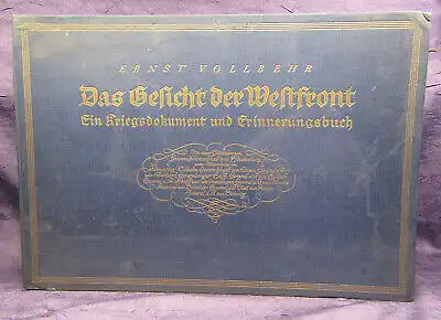 Korfes Das Gesicht der Westfront um 1920 Kriegsdokument, Erinnerungsbuch js