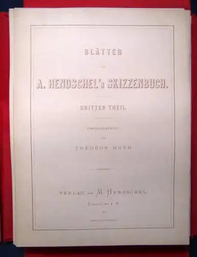 A,. Henschel's Skizzenbuch um 1880 48( von 50) Tafeln Künstler Kunst 3.Teil js
