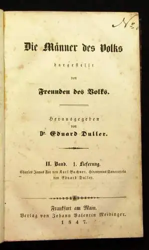 Duller Die Männer des Volkes 6 Bde. in 2 1847 Geschichte Belletristik js