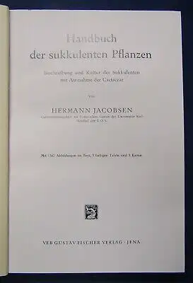 Handbuch der sukkulenten Pflanzen3 Bände 1954 Pflanzenkunde Botanik js