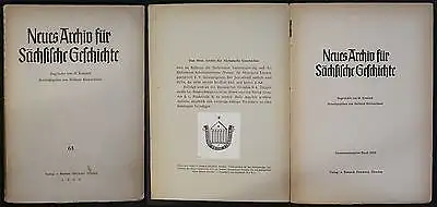 Ermisch Kretzschmar Neues Archiv für Sächsische Geschichte 1942 Sachsen Saxonica