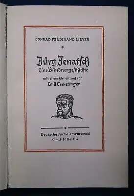Meyer 2 Romane Jürg Jenatsch Eine Bündnergeschichte, Das Amulett o. Jahr  js