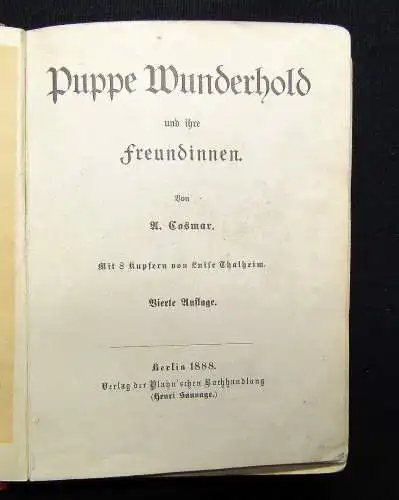 Cosmar Puppe Wunderhold und ihre Freundinnen 1888 Belletristik Literatur Lyrik