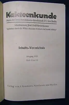 Kakteenkunde Jahrgang 1933 Heft 1- 12 Natur Wissen  Botanik Pflanzenkunde js