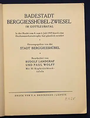 Landgraf/Wolff Badestadt Berggiesshübel-Zwiesel im Gottleubatal um 1930 sf