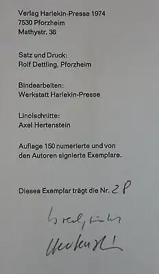 Brechbühl Die Schrittmacher 1974 Harlekin-Presse Exemplar 28 von 150 sf