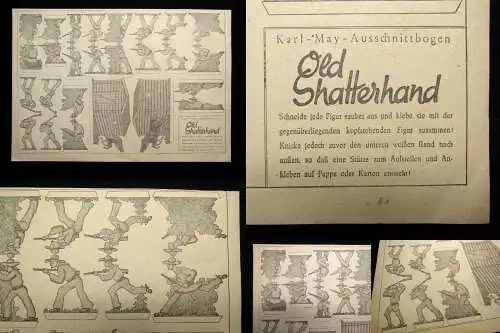 Karl May-Ausschnittbogen/Bastelbogen Old Shatterhand  mit Anleitung  um 1930 rar