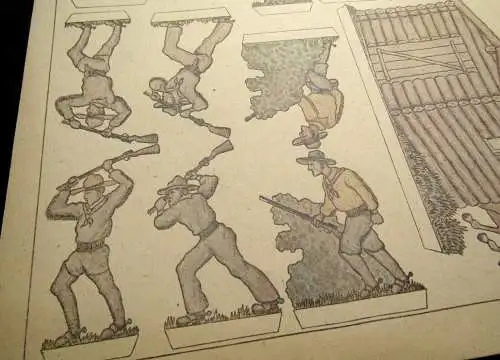 Karl May-Ausschnittbogen/Bastelbogen Old Shatterhand  mit Anleitung  um 1930 rar