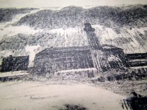 William Barring " Springflut am Meer " 1913 signiert unten r. auf Lithografie