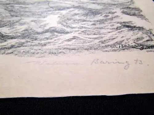 William Barring " Springflut am Meer " 1913 signiert unten r. auf Lithografie