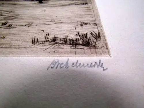 Bretschneider "Schloß Schönfeld bei Dresden" Radierung um 1920 signiert unten r.