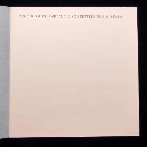 Arno Schmidt Vorläufiges zu Zettels Traum 1977 2 Schallplatten,3 gef. Faksimile