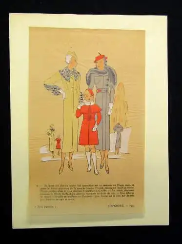 Sammlung 11 Pochoir-kolorierte Lithografien Mode aus "Tres Parisien" um 1930