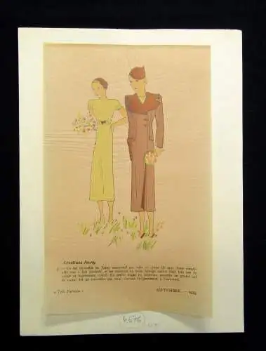 Sammlung 11 Pochoir-kolorierte Lithografien Mode aus "Tres Parisien" um 1930