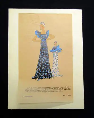 Sammlung 11 Pochoir-kolorierte Lithografien Mode aus "Tres Parisien" um 1930