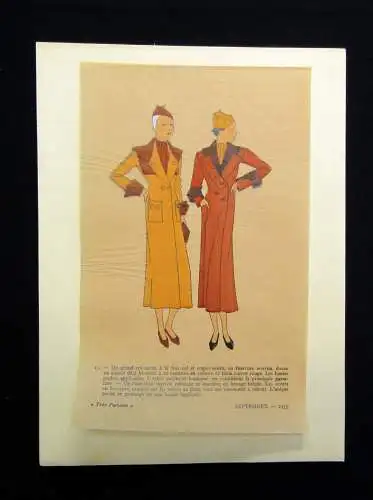 Sammlung 11 Pochoir-kolorierte Lithografien Mode aus "Tres Parisien" um 1930