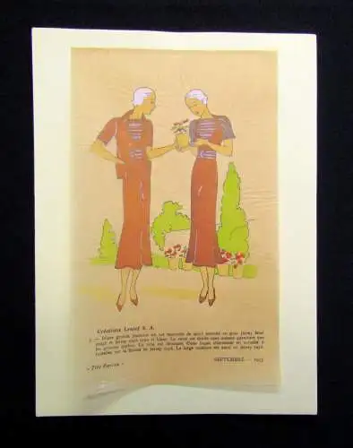Sammlung 11 Pochoir-kolorierte Lithografien Mode aus "Tres Parisien" um 1930