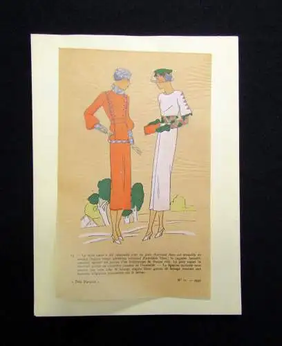 Sammlung 11 Pochoir-kolorierte Lithografien Mode aus "Tres Parisien" um 1930