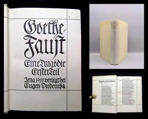 Goethe, Faust Teil 1 und 2 Eine Tragödie komplett 1922 Wette Literatur Teufel