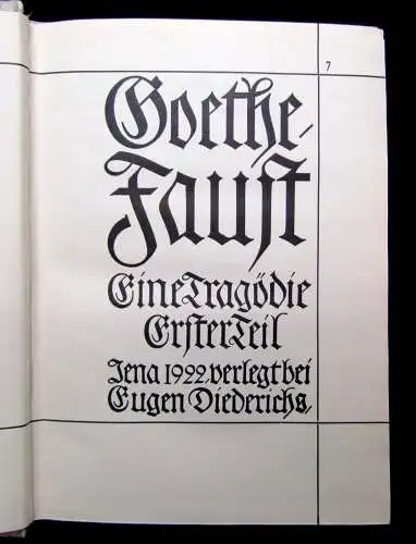 Goethe, Faust Teil 1 und 2 Eine Tragödie komplett 1922 Wette Literatur Teufel
