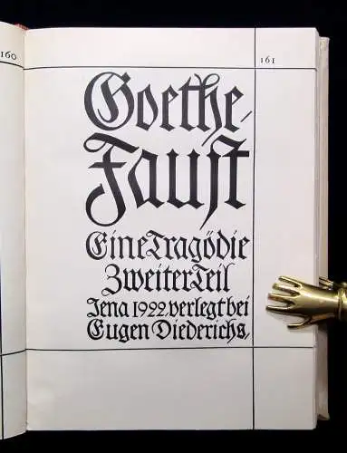Goethe, Faust Teil 1 und 2 Eine Tragödie komplett 1922 Wette Literatur Teufel