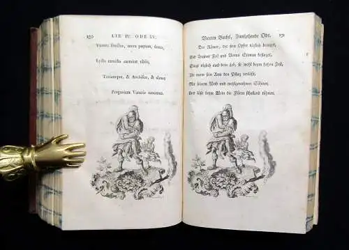 Uebersetzung des Oden des Horaz 5 Teile in 1 Buch 1756 zahlreiche Kupfervignett.