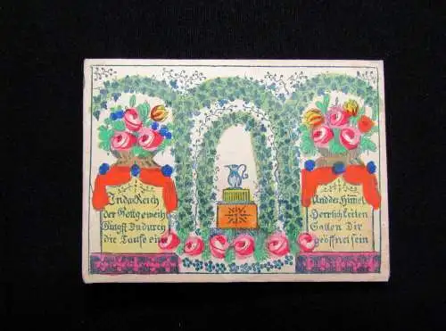 Alter Umschlag mit Taufbrief 1848 dekorativ floral geprägt Taufe Religion