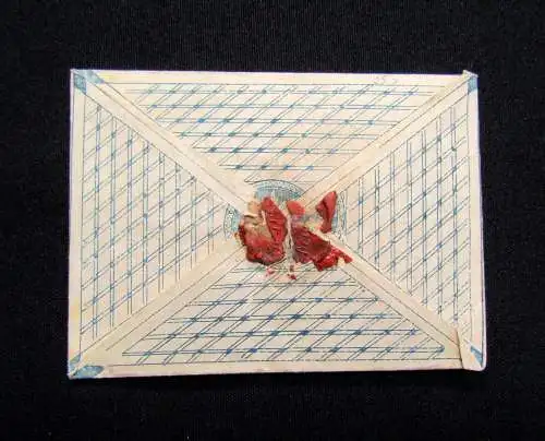 Alter Umschlag mit Taufbrief 1848 dekorativ floral geprägt Taufe Religion
