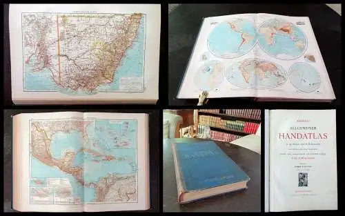 Scobel Andrees Allgemeiner Handatlas 1910 Jubiläums-Ausg. 139 Haupt-u.161 Karten