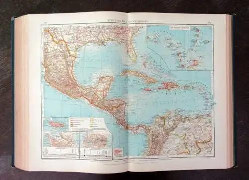 Scobel Andrees Allgemeiner Handatlas 1910 Jubiläums-Ausg. 139 Haupt-u.161 Karten