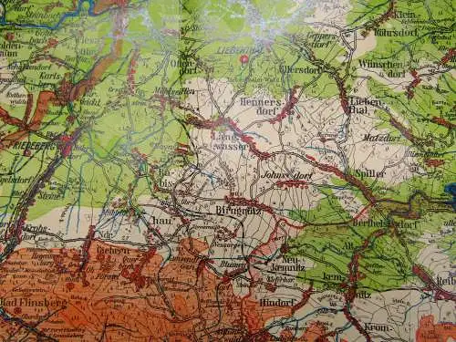 Baron´s Heimatkarte Hirschberg ca. 54 x 48cm Maßstab 1: 100 000 um 1930 Guide