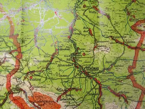 Baron´s Heimatkarte Hirschberg ca. 54 x 48cm Maßstab 1: 100 000 um 1930 Guide