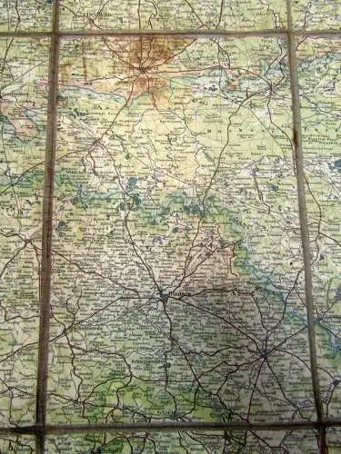 Karte auf Leinen Hech C. Regierungsbezirk Liegnitz 1:300 000 ca.76 x 66 cm