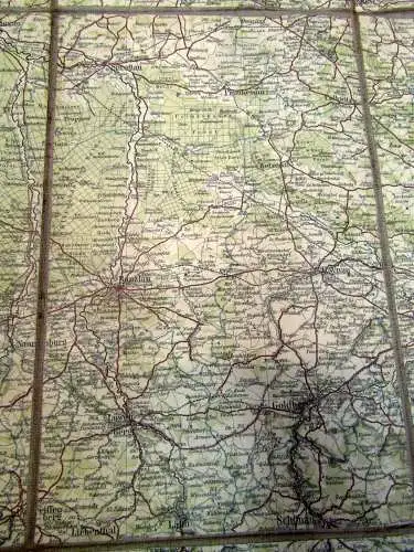 Karte auf Leinen Hech C. Regierungsbezirk Liegnitz 1:300 000 ca.76 x 66 cm