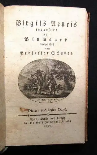 Virgils Aeneis 4 Bde. komplett Mischauflage 1784,88,85,94 Abenteuer Hoffnung