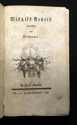 Virgils Aeneis 4 Bde. komplett Mischauflage 1784,88,85,94 Abenteuer Hoffnung