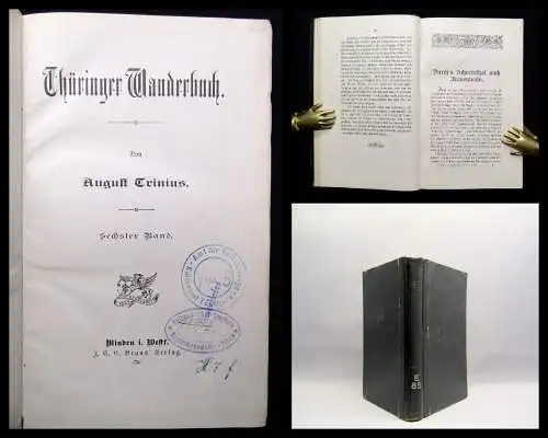 Trinius Thüringer Wanderbuch 1896 6. Bd apart Ortskunde Landeskunde Reiseführer