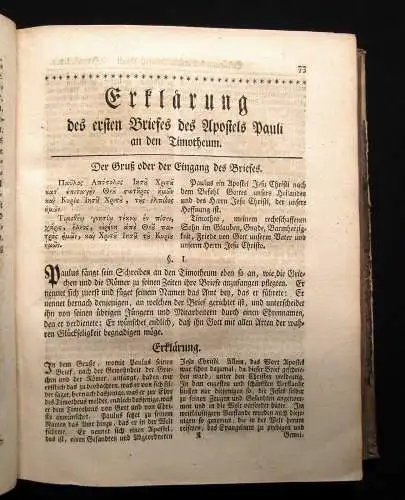 Mosheim Erklärung der beyden Briefe des Apostels Pauli an den Timotheum 1755 EA