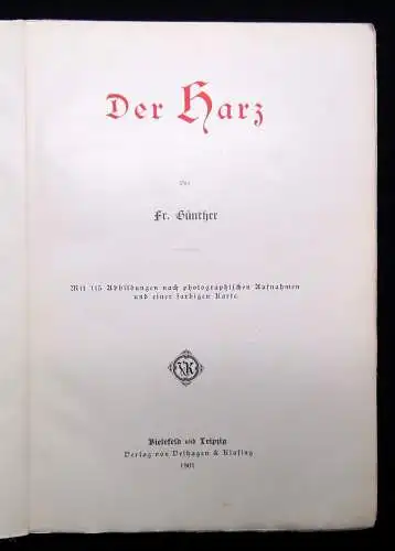 Scobel, Günther Land und Leute Der Harz/ Thüringen 1901, 1910 Reise Abenteuer