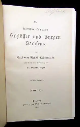 Metzsch-Reichenbach Die interessantesten alten Schlösser u Burgen Sachsens 1910