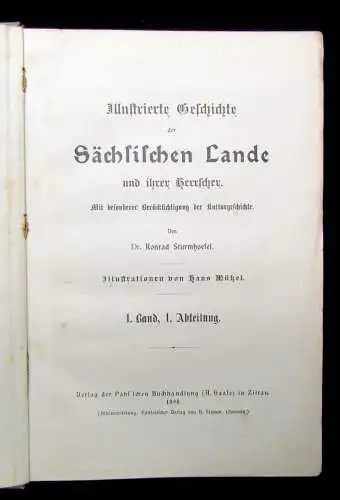 Sturmhoefel Illustrierte Geschichte der Sächsischen Lande u ihrer Herrscher 1898
