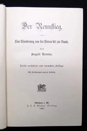 Trinius 2 Bde Kreuz und Quer - Der Rennstieg um 1900-1910 Ortskunde Reiseführer