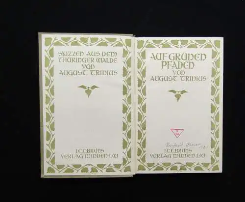 Trinius Auf grünen Pfaden 1909 Landeskunde Ortskunde Guide Thüringen Skizzen