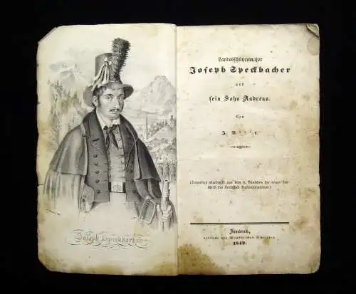 Landesschützenmajor Joseph Speckbacher und sein Sohn 1842 lithogr. Titelporträt