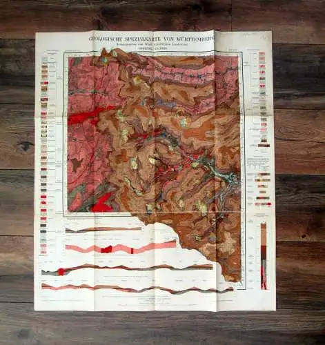 Geologische Spezialkarte von Württemberg 2.Auflage 1934 Maßstab von 1:25 000