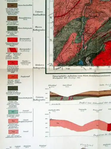 Geologische Spezialkarte von Württemberg 2.Auflage 1934 Maßstab von 1:25 000