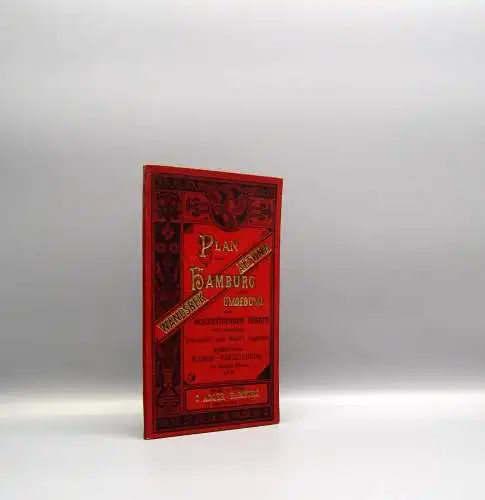 Adler Plan von Hamburg Altona- Wandsbek 1857 nebst beschreibendem Führer 1:18000